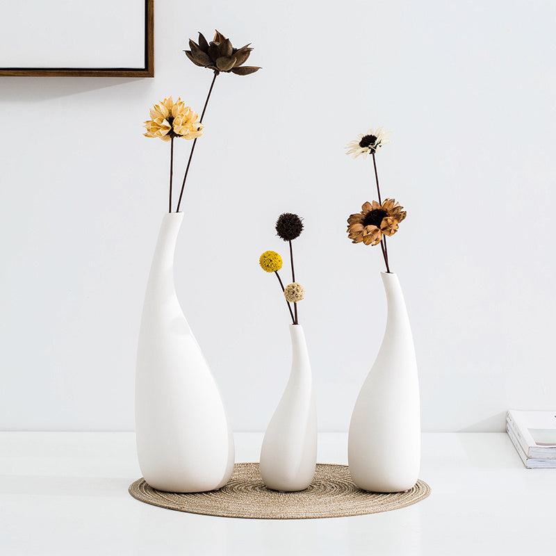 White Ceramic Water Drop Vase