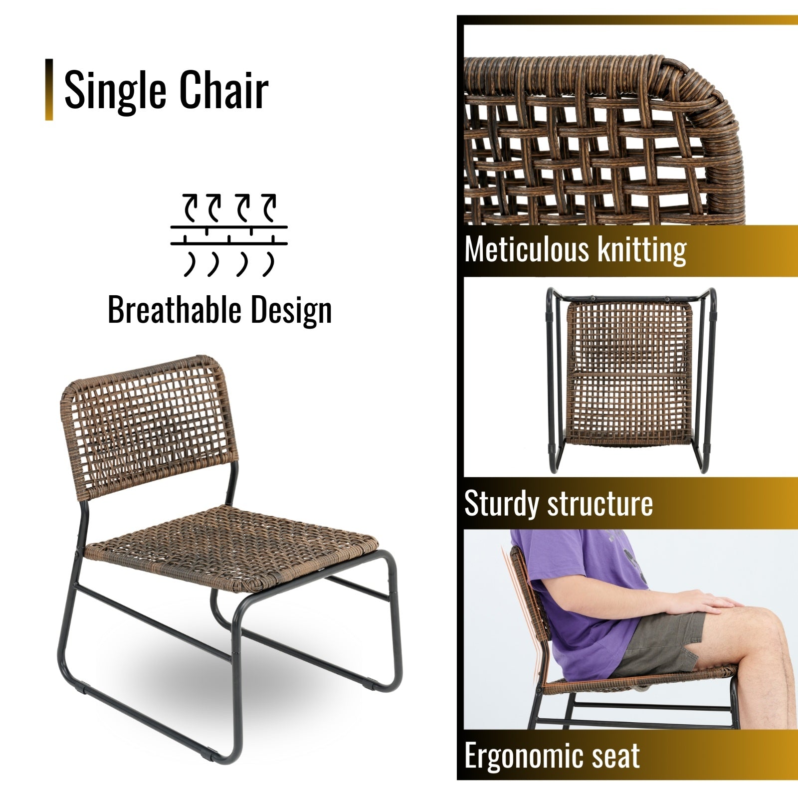 2-Person Outdoor Wicker Patio Set