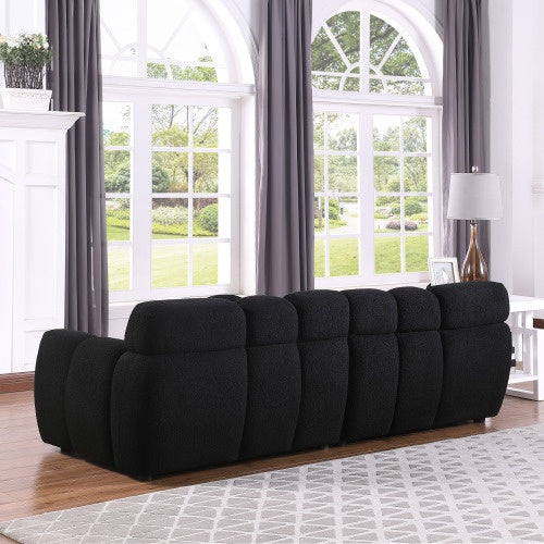 FAIF™ Marshmallow Boucle Sofa – 3-Seater Sofa with Plush Cushions and Rolled Arms
