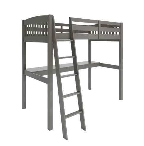 Everest Grey Full Loft Bed with Desk & Storage