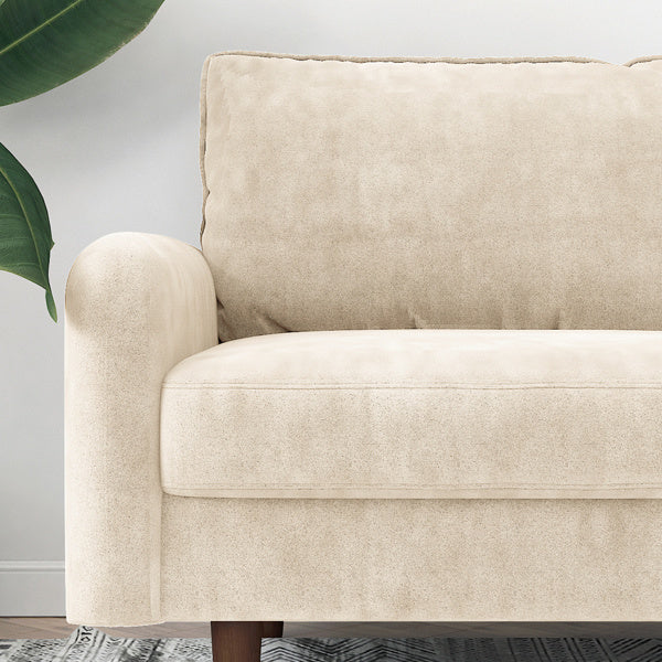 Velvet Round Arm Apartment Double Sofa