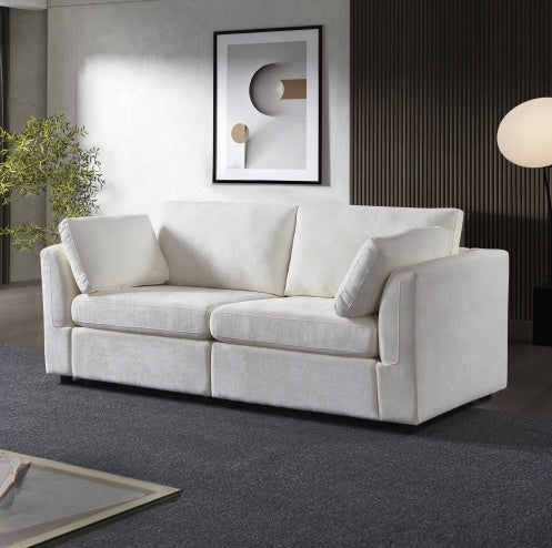 Modular Sofa Whiten Chenille Fabric, Simple And Grand, The Seat And Back Is Very Soft.