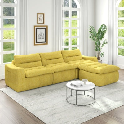 L-Shaped Modular Beanbag Sofa Modern & Comfy Design