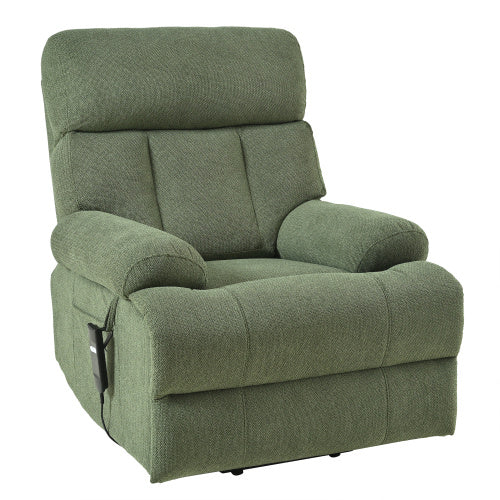 FAIF™ Oversized Power Lift Recliner Chair for Elderly – Electric Fabric Recliner with Remote Control, Side Pocket & Spacious Seat in Dark Green