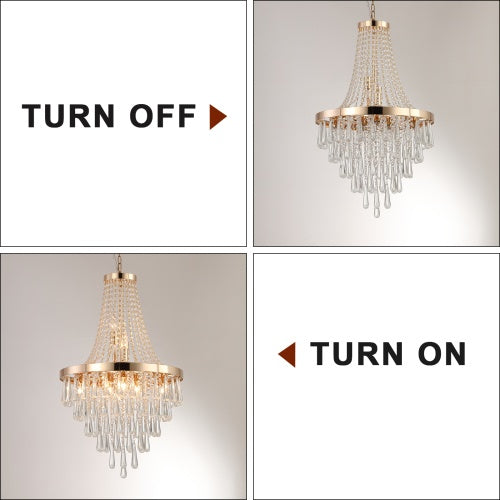 Luxury Golden Crystal Chandelier for Living & Dinin