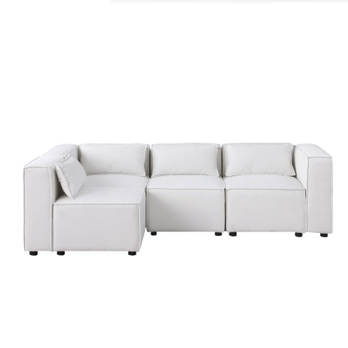 Beige Chenille Modular Sofa – Soft, Spacious & Knock-Down Design