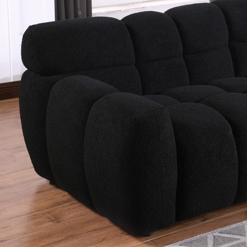 FAIF™ Marshmallow Boucle Sofa – 3-Seater Sofa with Plush Cushions and Rolled Arms
