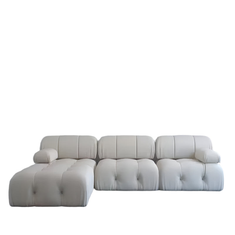 Nordic Modern Fabric Sofa with Buckle Design, Light Luxury Couch