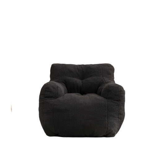 Teddy Tufted Foam Bean Bag – Soft Memory Foam, Dark Gray Fabric - FAIFCO
