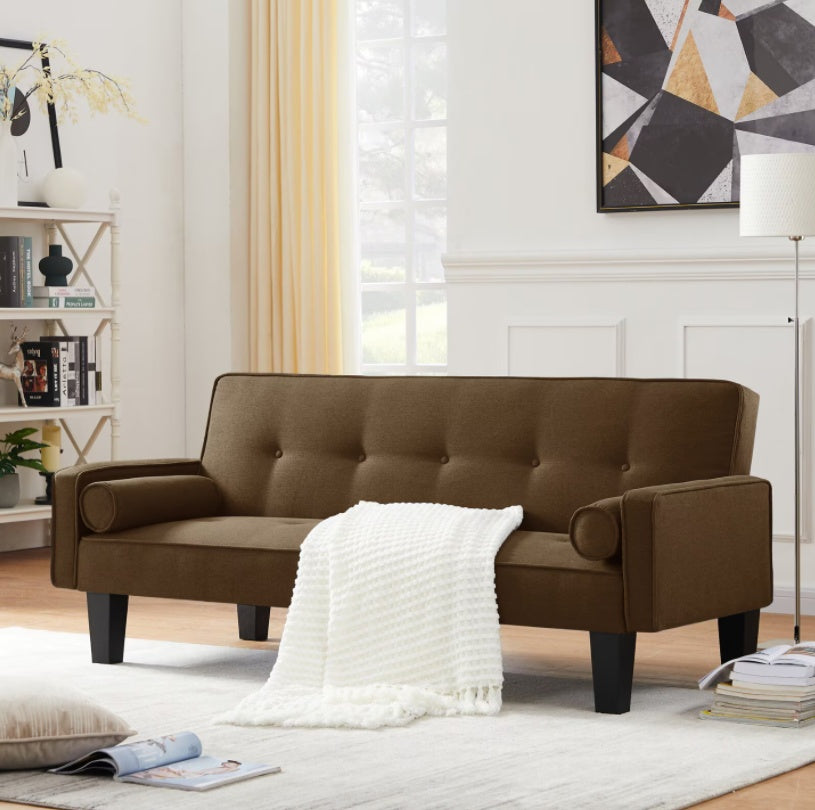 Fabric Sofa, Medieval Love Seat Sofa Furniture, With Pillows, Living Room Button Tufted Sofa