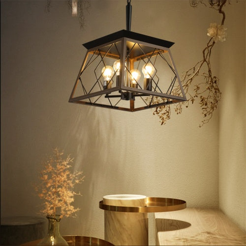 Farmhouse Ceiling Chandelier – 4 Lights Vintage