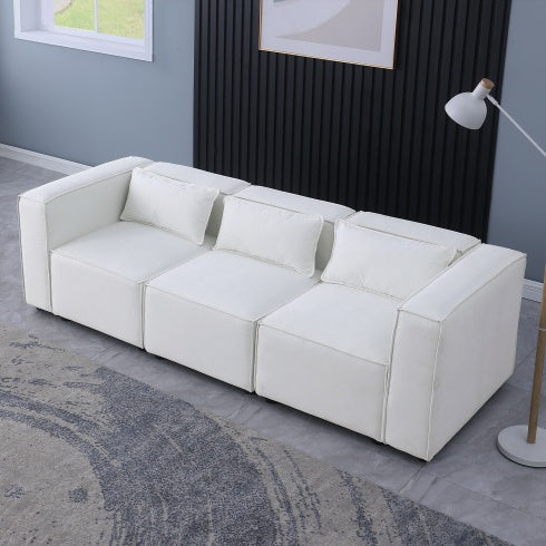 Modular Sofa BEIGE Chenille Fabric, Simple And Grand, The Seat And Back Is Very Soft.