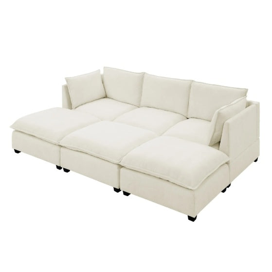Comfy Beige Cloud Sofa – 3-Seat Sectional - FAIFCO