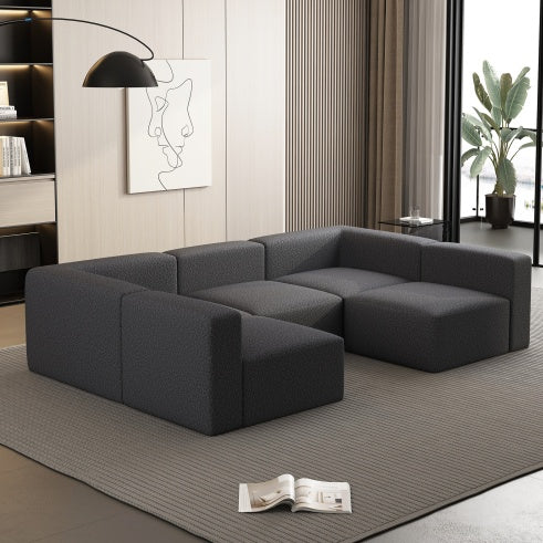 Modular Sectional Sofa Sleeper Couch, Sectional Sofa With Chaise And Ottoman, Convertible