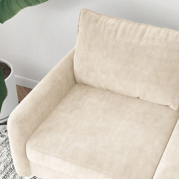 Velvet Round Arm Apartment Double Sofa