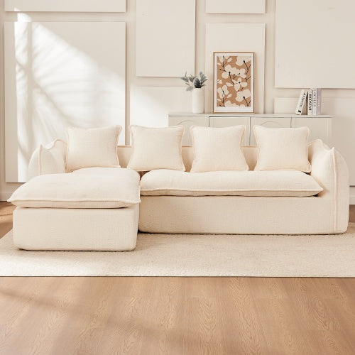 Oversized L-Shaped Sleeper Sofa – 3-Seater with Chaise, Left-Facing Design