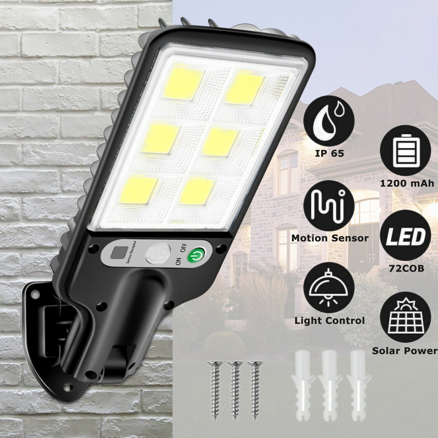 Solar-Powered PIR Motion Sensor Light