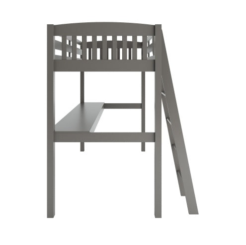 Everest Grey Full Loft Bed with Desk & Storage