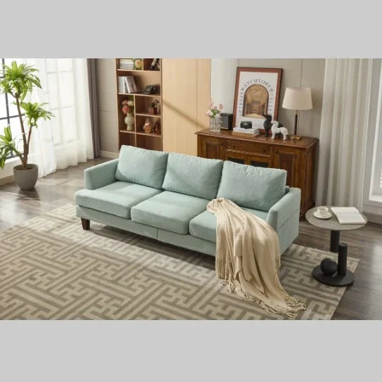 FAIF™ Fabric 3-Seater Couch with USB Ports – Comfortable Sectional Sofa for Living Room, Bedroom, Office & Small Spaces
