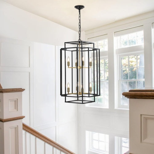 Industrial Farmhouse 8-Light Lantern Chandelie
