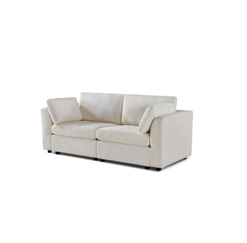 Modular Sofa Whiten Chenille Fabric, Simple And Grand, The Seat And Back Is Very Soft.