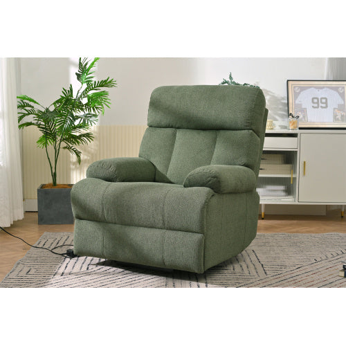 FAIF™ Oversized Power Lift Recliner Chair for Elderly – Electric Fabric Recliner with Remote Control, Side Pocket & Spacious Seat in Dark Green