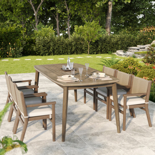 Acacia Wood Outdoor Dining Table Farmhouse Patio Furniture