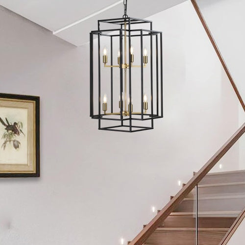 Industrial Farmhouse 8-Light Lantern Chandelie