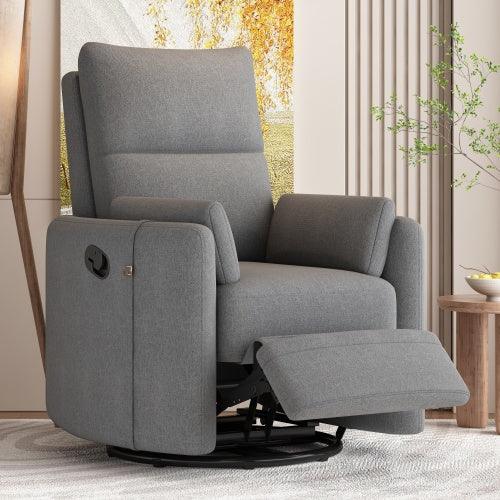 Upholstered Swivel Recliner Rocker - FAIFCO