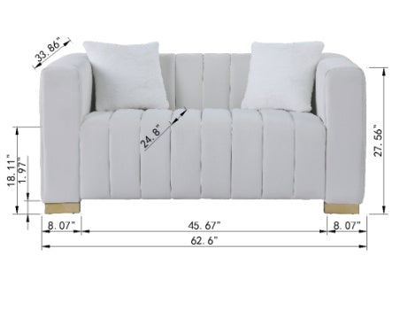 A Modern Channel Sofa Take On A Traditional Chesterfield,Grey Color,loveseater