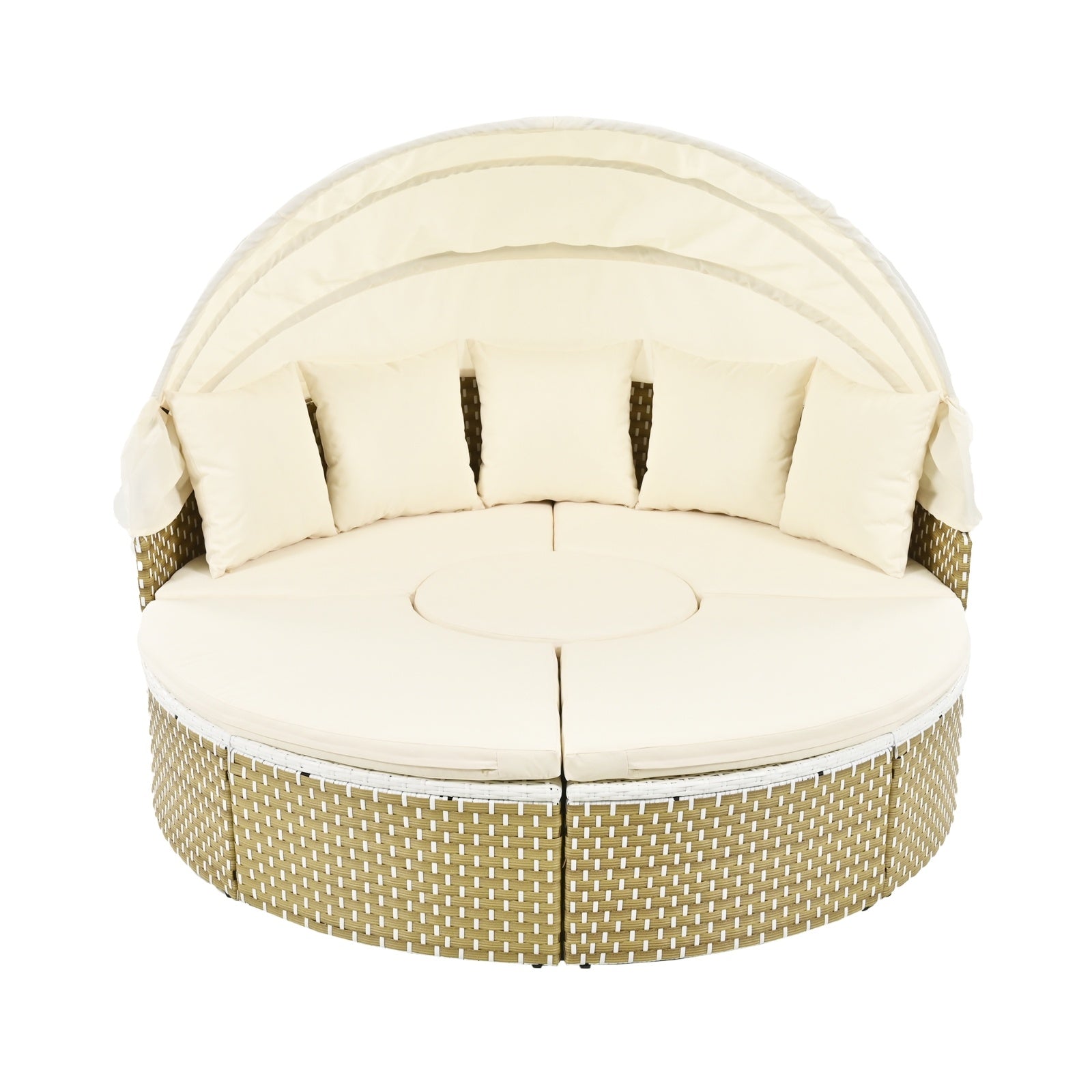 Round Outdoor Daybed with Canopy