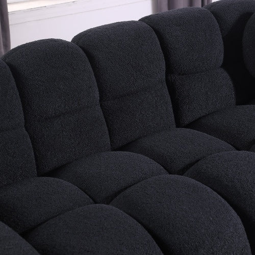 FAIF™ Marshmallow Boucle Sofa – 3-Seater Sofa with Plush Cushions and Rolled Arms