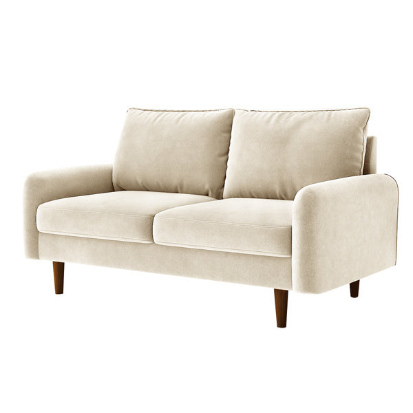 Velvet Round Arm Apartment Double Sofa