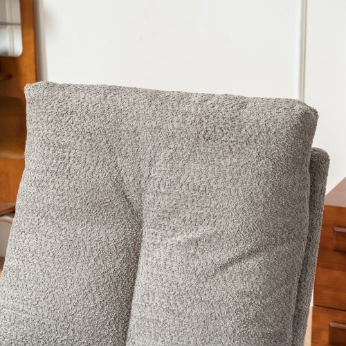 Accent Rocking Chair with Footrest – High Back Rubber Wood
