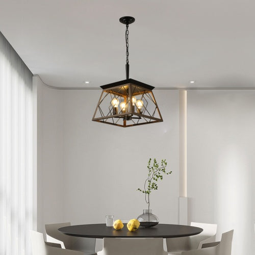 Farmhouse Ceiling Chandelier – 4 Lights Vintage