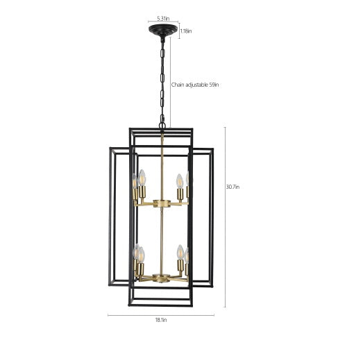Industrial Farmhouse 8-Light Lantern Chandelie