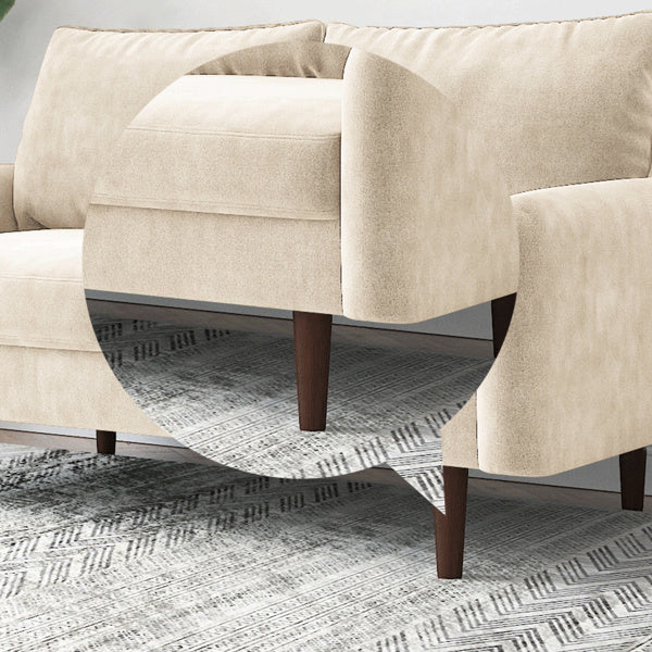 Velvet Round Arm Apartment Double Sofa