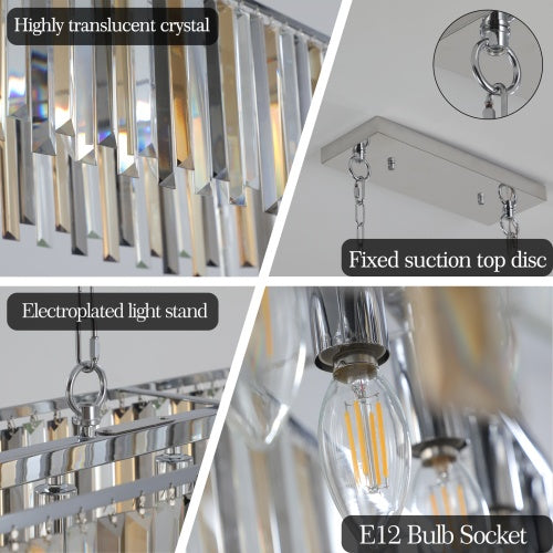 Modern Crystal Oval Chandelier