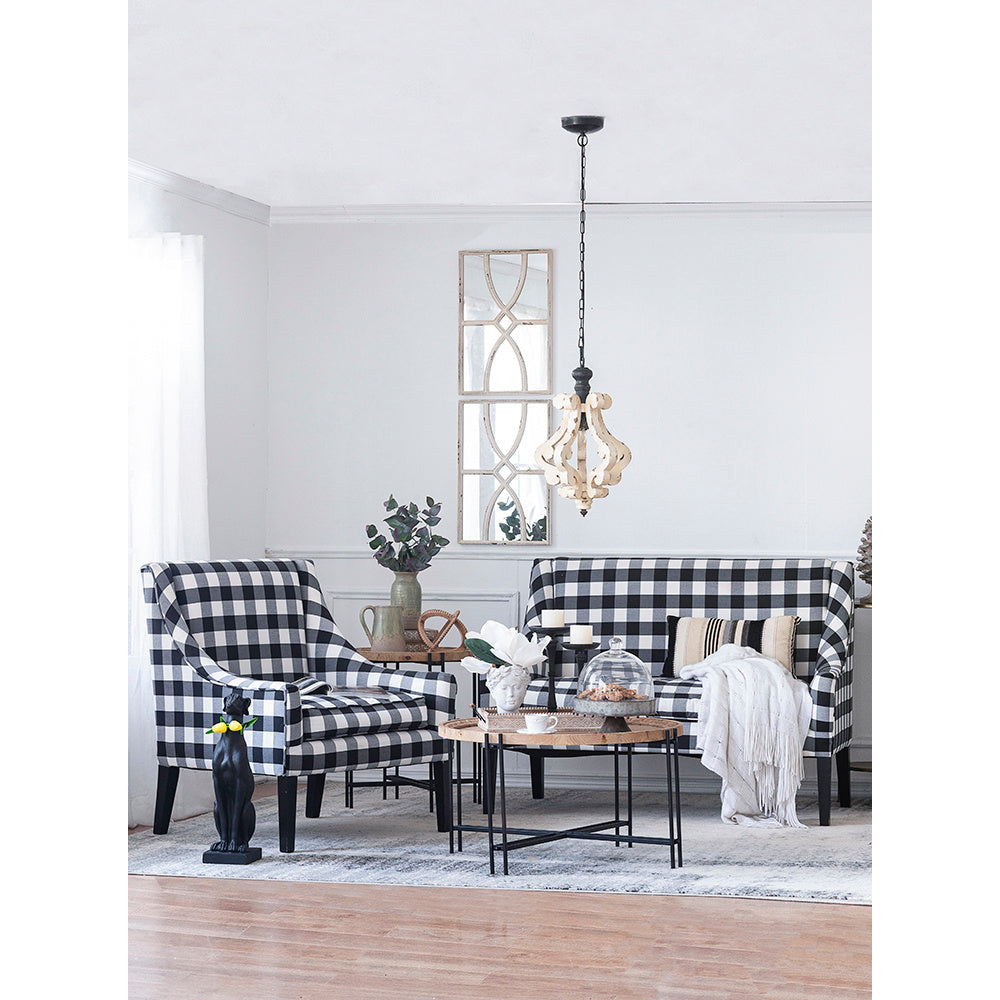 “French Country Farmhouse Chandelier – Wood Ceiling Fixture”
