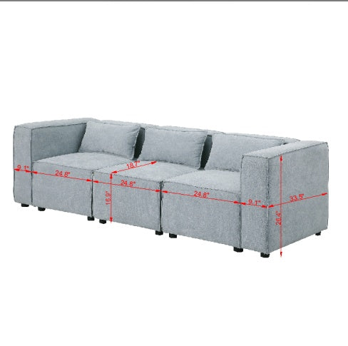 Modular Sofa BEIGE Chenille Fabric, Simple And Grand, The Seat And Back Is Very Soft.