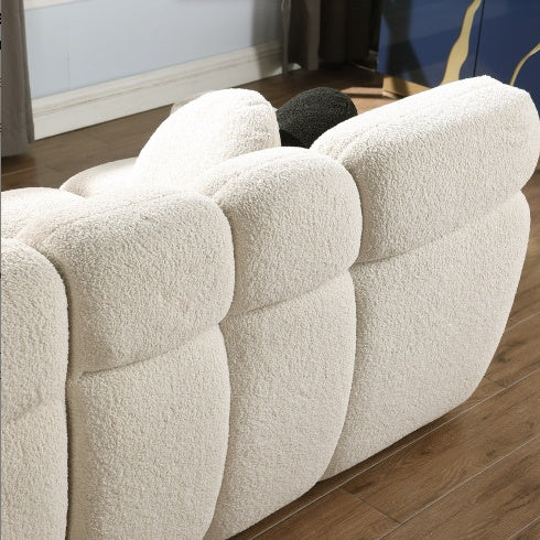 2-Seater Boucle Marshmallow Sofa Light Brown