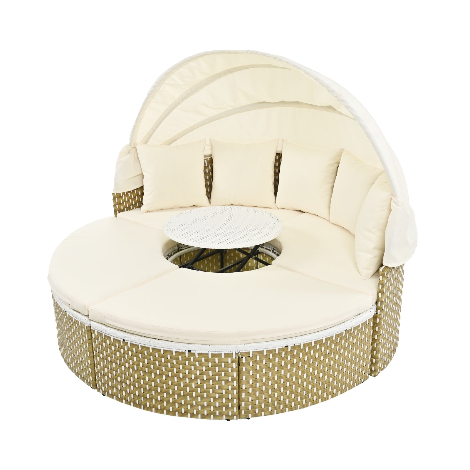Round Outdoor Daybed with Canopy