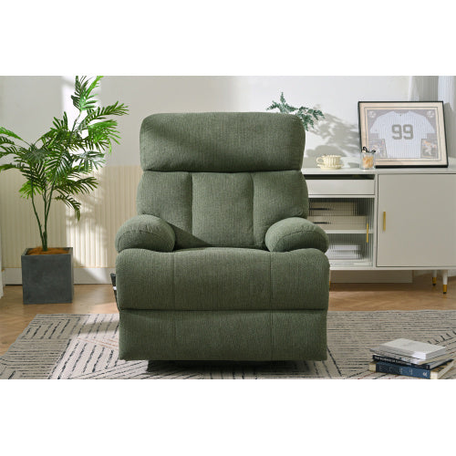 FAIF™ Oversized Power Lift Recliner Chair for Elderly – Electric Fabric Recliner with Remote Control, Side Pocket & Spacious Seat in Dark Green