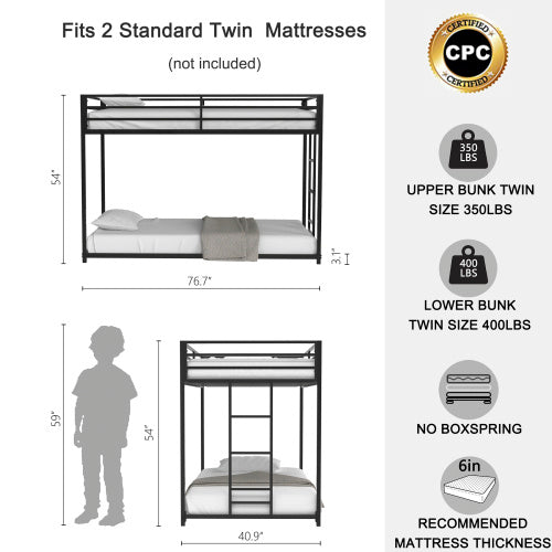 Sturdy Frame with Ladder & Guardrails For Kids