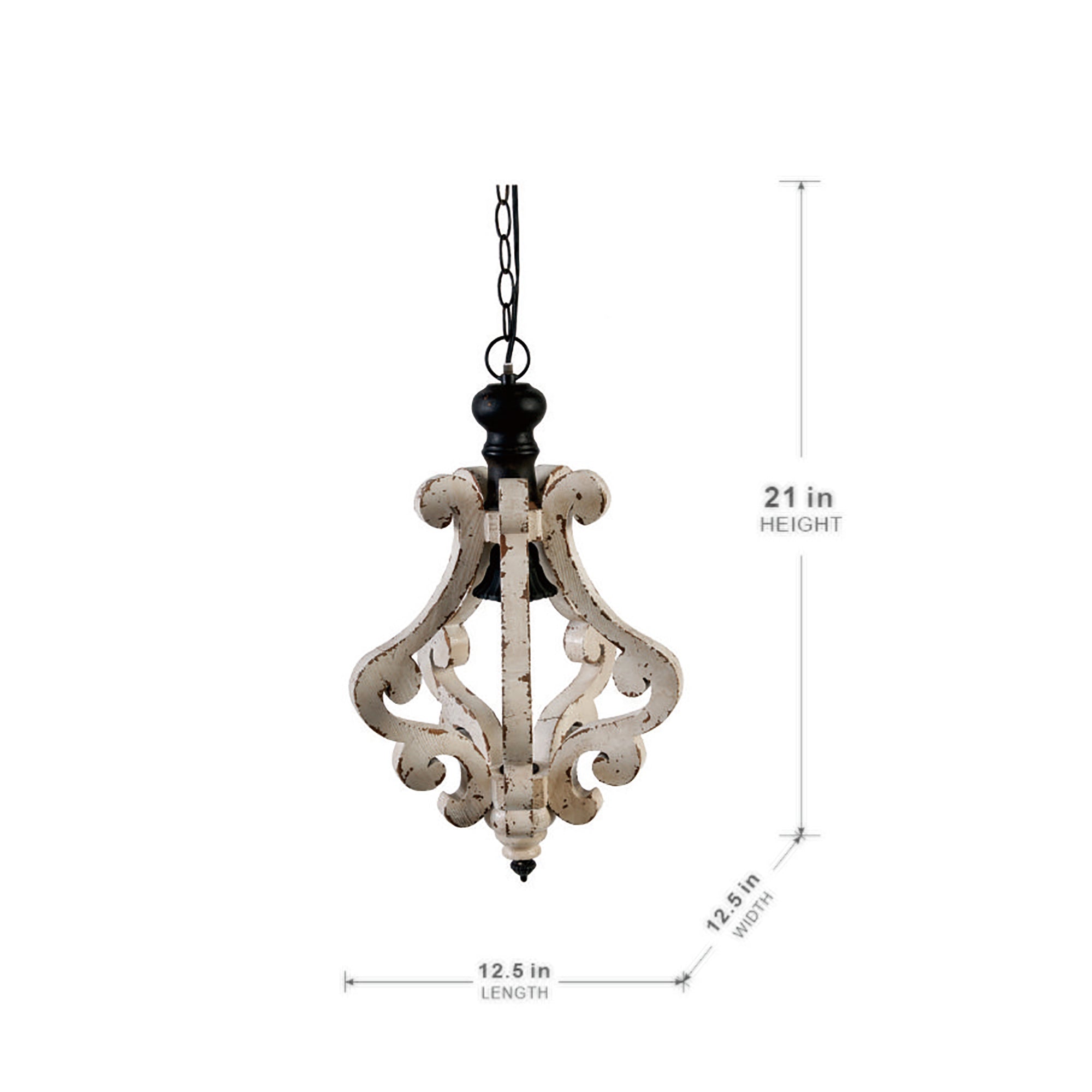 “French Country Farmhouse Chandelier – Wood Ceiling Fixture”