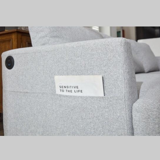 FAIF™ Fabric 3-Seater Couch with USB Ports – Comfortable Sectional Sofa for Living Room, Bedroom, Office & Small Spaces