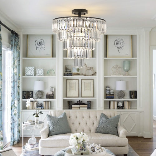 Black Crystal Chandelier – Modern Luxury Ceiling Light