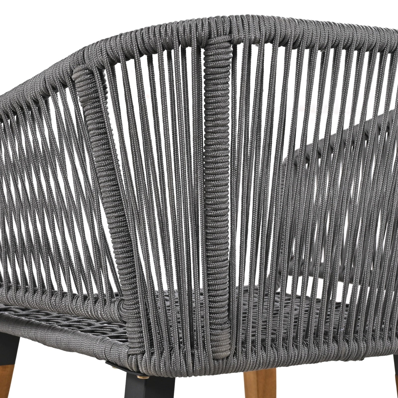 6-Pc Rope Patio Set w/ Acacia Wood Table
