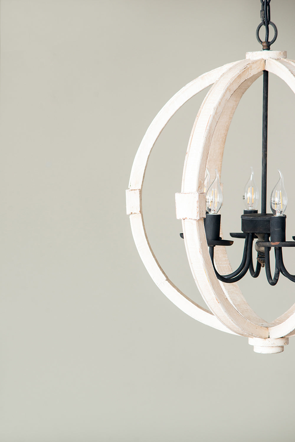 Adjustable 6-Light Wood Chandelier for Kitchen & Dining