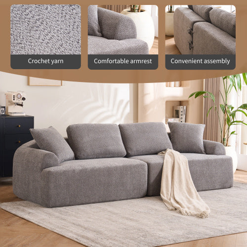 4-seater Combined Sofa, Crochet Yarn Fabric, Full Sponge Compression